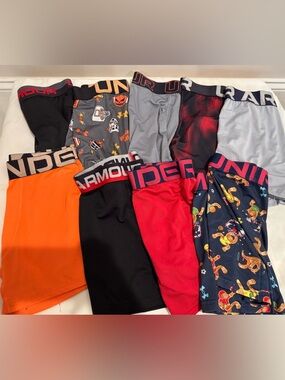 Under Armour youth medium Boys' Compression Shorts brief lot of 9